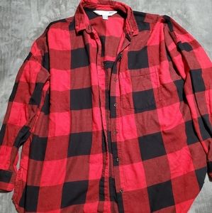 Old Navy Plaid Boyfriend Shirt